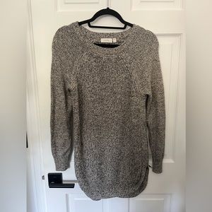 grey knit side zip sweater